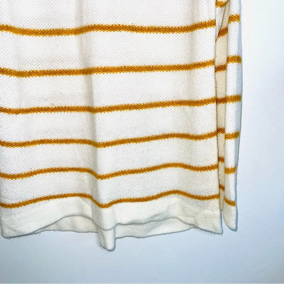 Abercrombie & Fitch White & Yellow Striped Zip Shoulder Sweater Large Women’s - Picture 4 of 11
